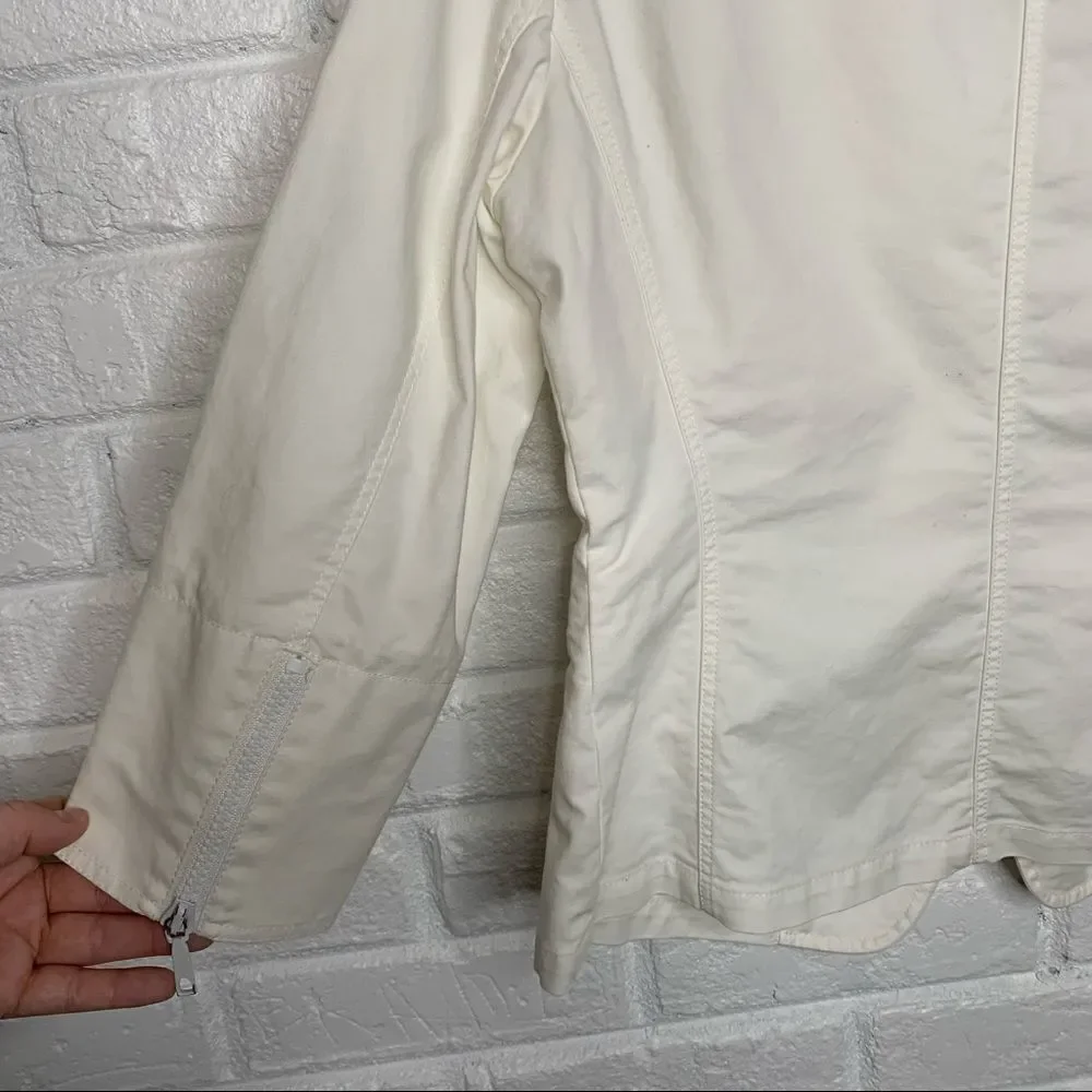 Lafayette 148 Hillary jacket white‎ ruffled zip 4